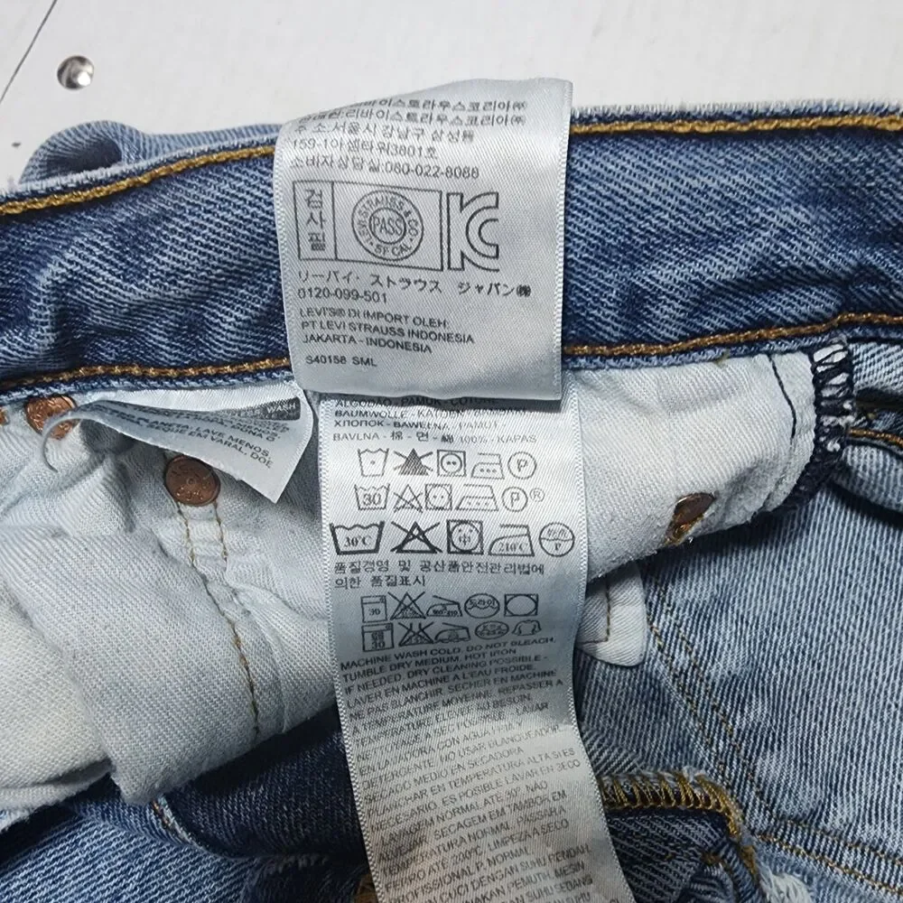 Levi's 501 Straight Fit Button Fly Medium Wash Men's Blue Jeans Size 36x30